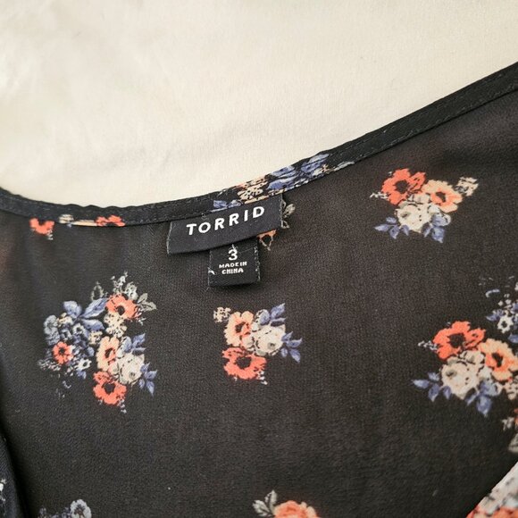 Torrid Plus Size Black Sheer Dress With Bell Sleeves - Picture 7 of 13